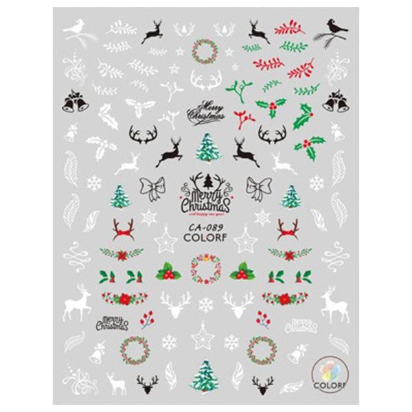 簡単貼るだけ ネイルシール シンプルおしゃれなクリスマス [ クリスマス トナカイ ツリー リボン ...