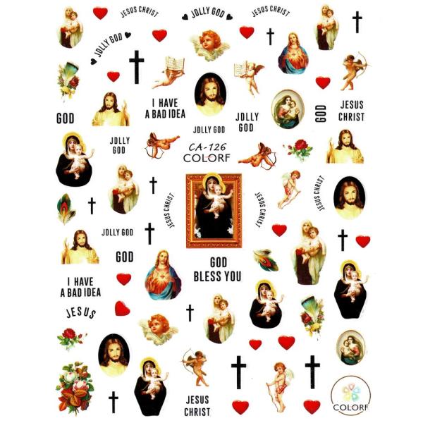 ネイルシール アンティーク キリスト [ 天使 十字架 ハート エンジェル クリスマス ] CA12...