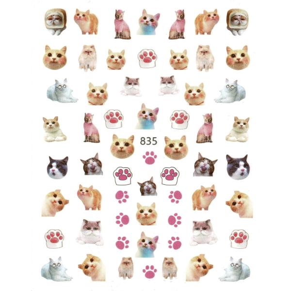 ネイルシール ぶりっこ ねこ [ 猫 ネコ キャット 肉球 動物 アニマル リアル 実写 ] 835