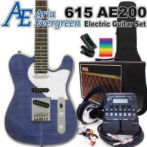 AriaProII 615 AE200 LRBL アリア・エヴァーグリーン エレキギター初心者 18点セット VOXアンプとZOOM G1Four付属｜ebisound