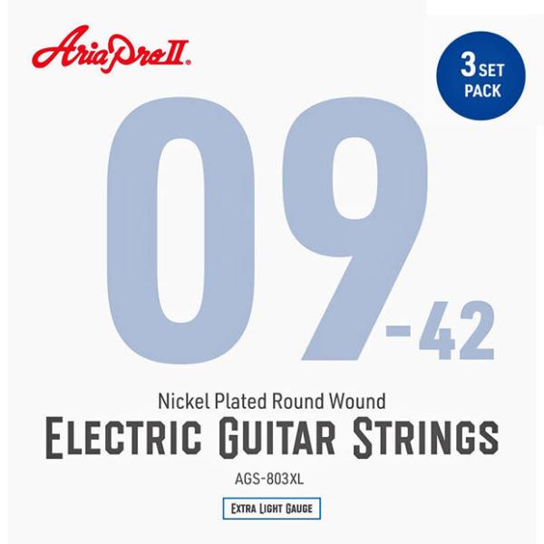 AriaProII アリア エレキギター弦 AGS-803XL 〔3セットパック〕 【ネコポス(旧速...
