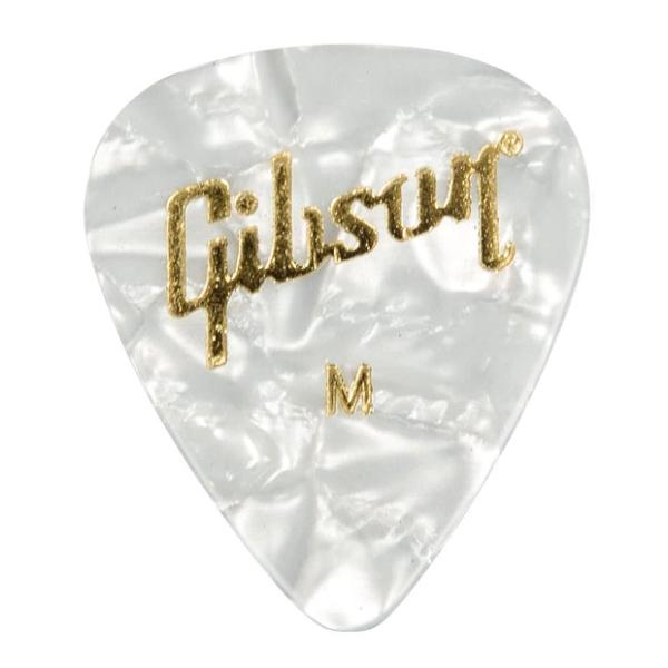 GIBSON ギブソン ピック パールホワイト ティアドロップ MEDIUM 12枚セット APRW...