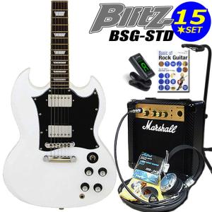 ARIA（アリア） エレキギター 初心者セット Blitz BSG-STD/WH SGタイプ