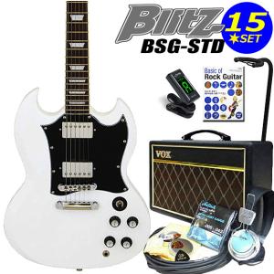 エレキギター 初心者セット Blitz BSG-STD/WH SGタイプ VOXアンプ付15点セット