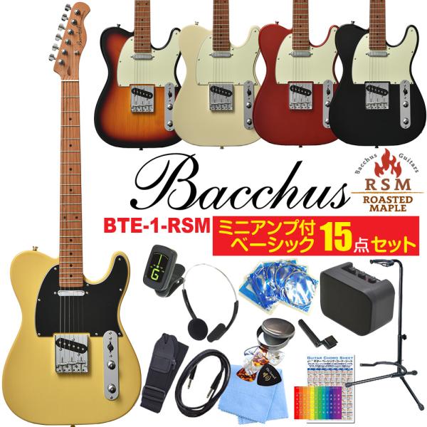 Bacchus BTE-1-RSM/M バッカス エレキギター 初心者 入門 15点 ベーシック セ...