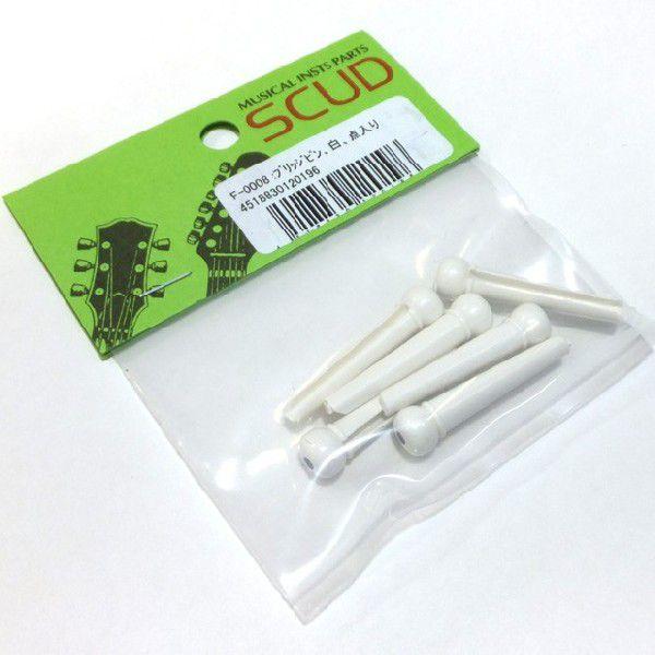 SCUD アコギ用ブリッジピン ホワイト F-0008 (プラスティック点入り)【ネコポス(旧速達メ...