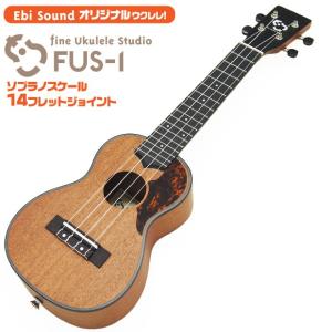 ウクレレ アリア  FUS-1 チューナー付き 弦高調整済 (甘い音色)(ソプラノスケール14Fジョイント)(EbiSoundオリジナル)(u)