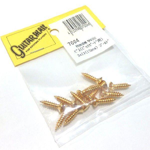 Guitarman ピックガード止めネジ ゴールド（3mm×12mm 12本） 7004【ネコポス(...