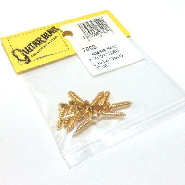 Guitarman リアパネル止めネジ ゴールド（2.6mm×12mm 10本） 7009【ネコポス...