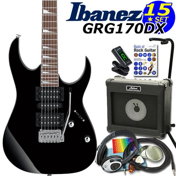 GIo Ibanez アイバニーズ GRG170DX BKN エレキギター 初心者セット15点　