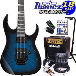 Gio Ibanez アイバニーズ GRG320FA TBS  エレキギター 初心者セット18点 マーシャルアンプ ZOOM G1Four付き｜ebisound