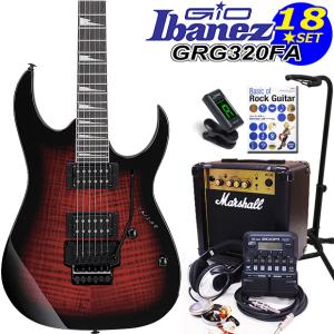 Gio Ibanez アイバニーズ GRG320FA TRB  エレキギター 初心者セット18点 マーシャルアンプ ZOOM G1Four付き｜ebisound