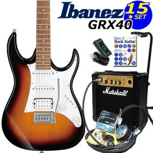 GIo Ibanez アイバニーズ GRX40 TFB エレキギター マーシャルアンプ付 初心者セット15点　｜ebisound