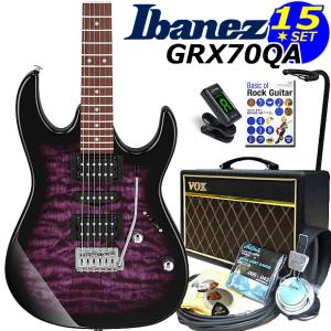 Ibanez アイバニーズ GRX70QA TVT エレキギター 初心者セット15点 VOXアンプ付き｜ebisound