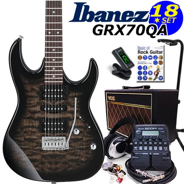 Ibanez アイバニーズ GRX70QA TKS エレキギター 初心者セット18点 VOXアンプ　...