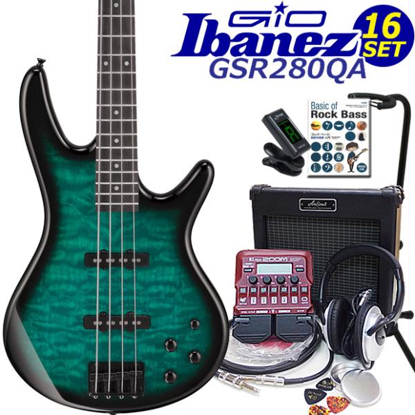 Gio Ibanez GSR280QA-TMS アイバニーズ 4弦エレキベース 入門16点セット Z...