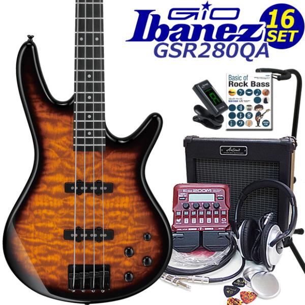 Gio Ibanez GSR280QA-TYS アイバニーズ 4弦エレキベース 入門16点セット Z...