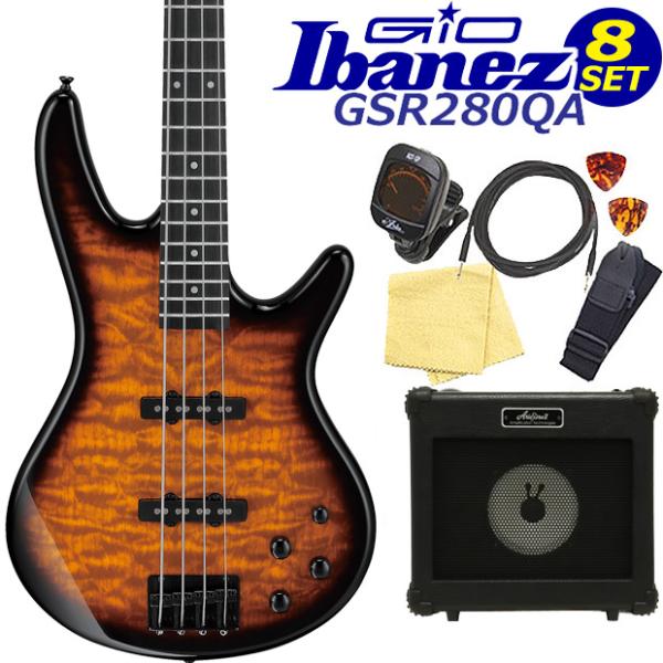 Gio Ibanez GSR280QA-TYS アイバニーズ 4弦エレキベース 入門8点セット