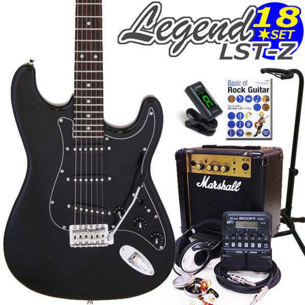 Legend LST-Z/BBK エレキギター マーシャルアンプ付 初心者セット18点 ZOOM G...