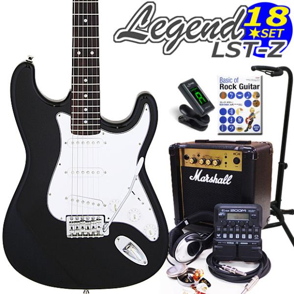 Legend レジェンド LST-Z/BKBK エレキギター マーシャルアンプ付 初心者セット18点...