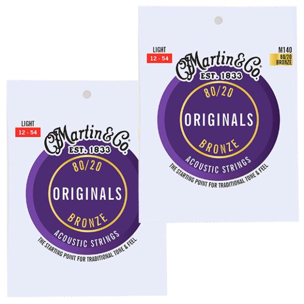 2セット Martin マーチン M-140 アコースティックギター弦 80/20 BRONZE マ...