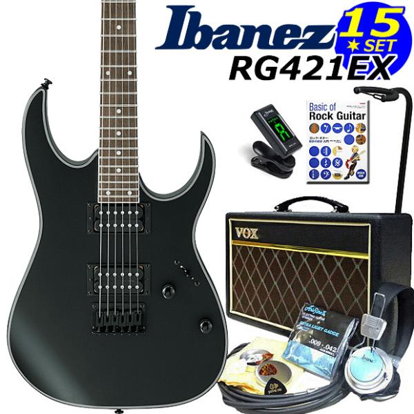 Ibanez アイバニーズ RG421EX BKF エレキギター 初心者セット15点 VOXアンプ付...