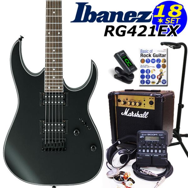 Ibanez アイバニーズ RG421EX BKF エレキギター マーシャルアンプ付 初心者セット1...
