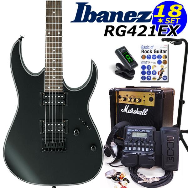 Ibanez アイバニーズ RG421EX BKF エレキギター マーシャルアンプ付 初心者セット1...