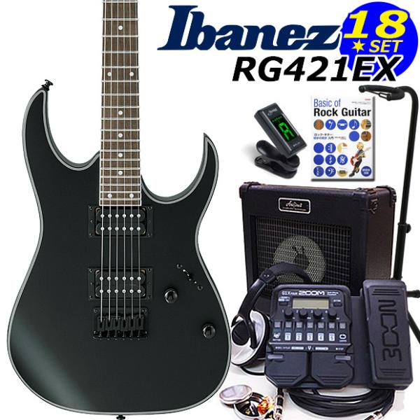 Ibanez アイバニーズ RG421EX BKF エレキギター 初心者セット18点　ZOOM G1...
