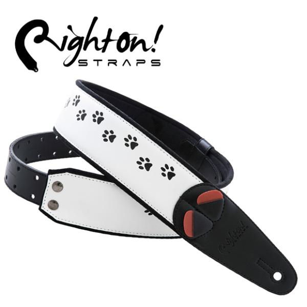 RightOn Straps ライトオン ストラップ CAT WHITE キャット ホワイト ギター...