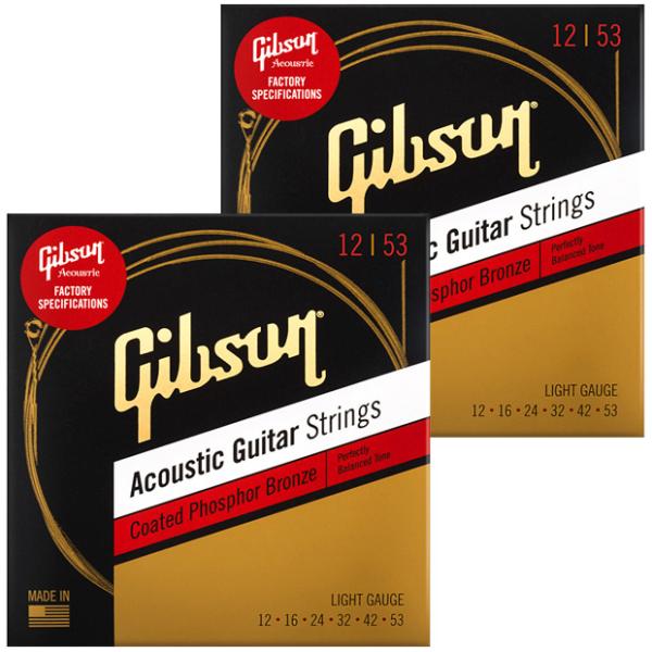2セット GIBSON ギブソン アコースティックギター弦 Coated Phosphor Bron...
