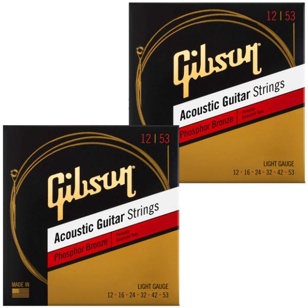 2セット GIBSON ギブソン アコースティックギター弦 Phosphor Bronze SAG-...