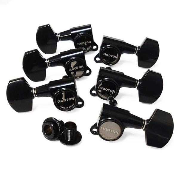 GOTOH SG381 AB01 B(ブラック) ゴトー ギター ペグ L3R3 両側 6個セット【...