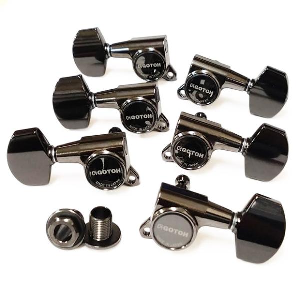 GOTOH SG381 AB01 CK(コスモブラック) ゴトー ギター ペグ L3R3 両側 6個...