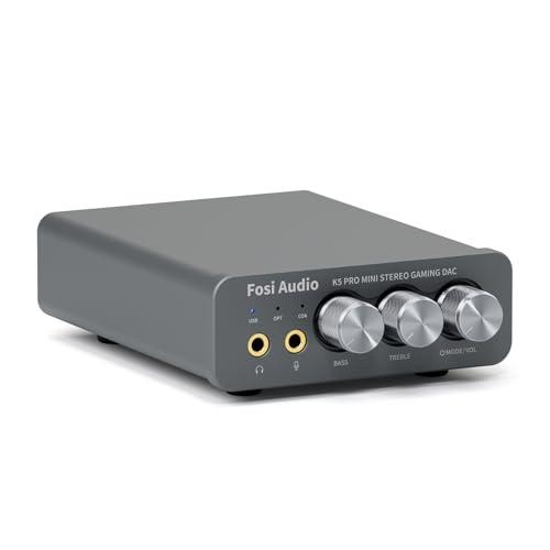 Fosi Audio K5 PRO DAC ヘッドフォンアンプ マイク入力可 ミニ 小型 HiFi ...