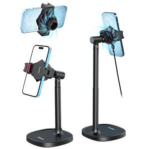 Ulanzi スマホ スタンド 卓上 携帯スタンド スマホ冷却ファン付き 急速冷却 スマホクーラー スマホホルダー 360°回転可能 高さ調整可