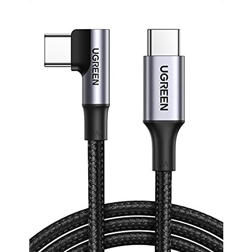 UGREEN USB C L字 ケーブル PD 100W L型 type-c 5A急速充電 ナイロン...