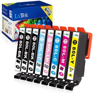 LxTek IC6CL80L 互換インクカートリッジ エプソン(Epson)用 IC80L 80L とうもろこし インク 6色セット+黒2本(