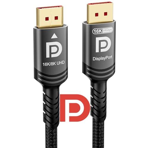 Ubluker 16k 8k DisplayPort 2.1 ケーブル 80Gbps 3メートル、V...