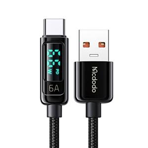 Mcdodo USB-Cケーブル 1.2m 6A急速充電 出力スクリーン表示 SCP/AFC/VOOC/QC4.0/QC3.0など急速充電規格対｜ebisstore333