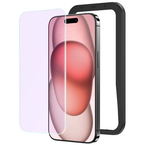 NIMASO ブルーライトカット iPhone 15 用 ガラスフィルム 目の疲れ軽減 強化ガラス ...