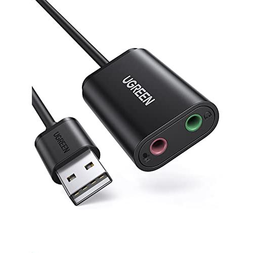 UGREEN USB オーディオ 変換アダプタ 外付け サウンドカード USB 3.5mm ミニ ジ...