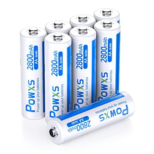 POWXS 単3電池 充電式 ニッケル水素 単三電池 2800mAh 約1200回使用可能 8本入り...