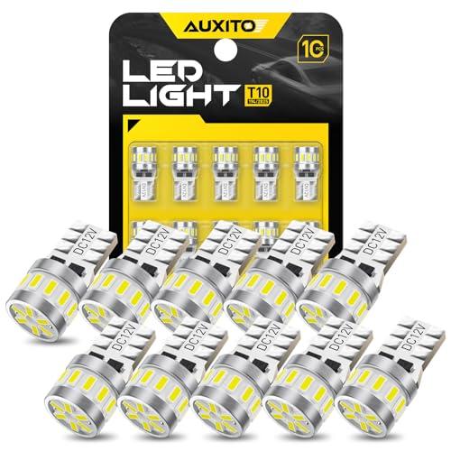 AUXITO T10 LED5倍明るさアップホワイト 爆光 T10 LEDポジションランプ ナンバー...