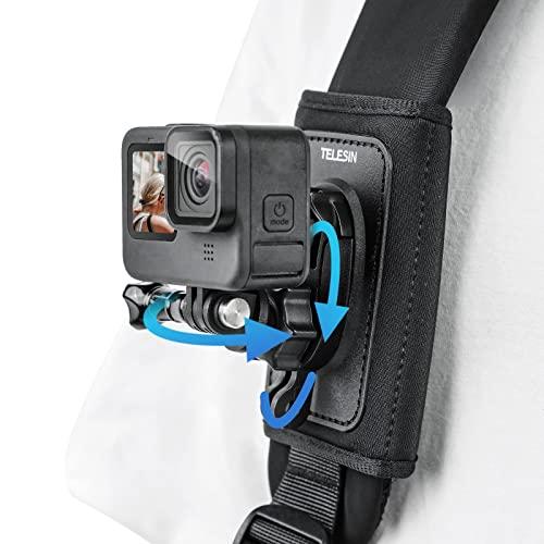TELESIN クリップマウント Gopro用 アクセサリー リュック バックパック 360度回転 ...