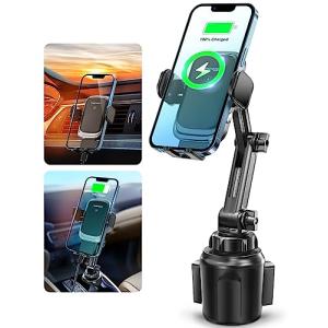 車載ワイヤレス充電器 最大15W出力 TOPGO 急速充電 スマホホルダー スマホスタンド 携帯ホルダー カップホルダー 車内用品 【ドリンクホ｜ebisstore333