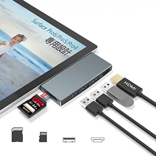 Surface Pro 6/Pro 5/Pro 4 専用 USB 3.0 ハブ 4K@30Hz HD...