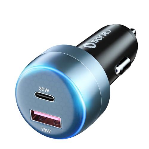 SONRU2024 進化モデルシガーソケット USB-C 48W 2ポート急速充電超小型カーチャージ...