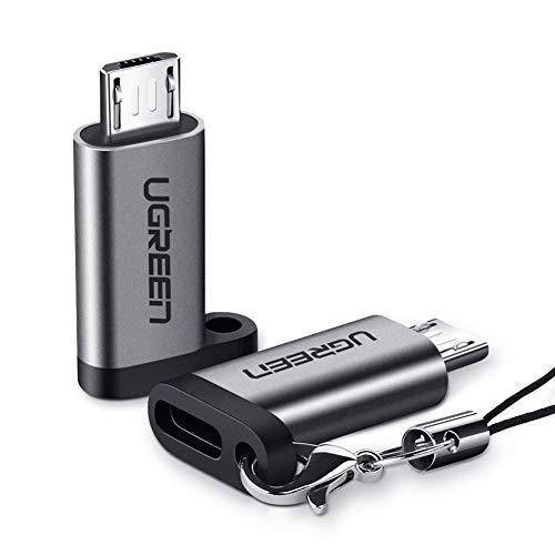 UGREEN マイクロUSB変換アダプター タイプC Micro USB 変換 2個入り USB C...