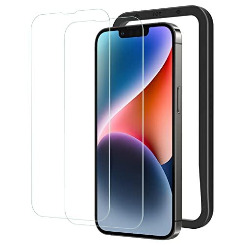 NIMASO ガラスフィルム iPhone14 用 強化 ガラス 保護 フィルム ガイド枠付き 2枚...